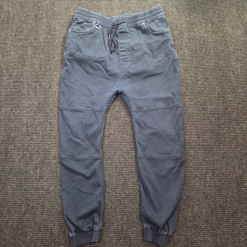 Publish Brand Blue Joggers Men's Size 38 Ankle Stretch Slim Ankle Cuffed Pants
